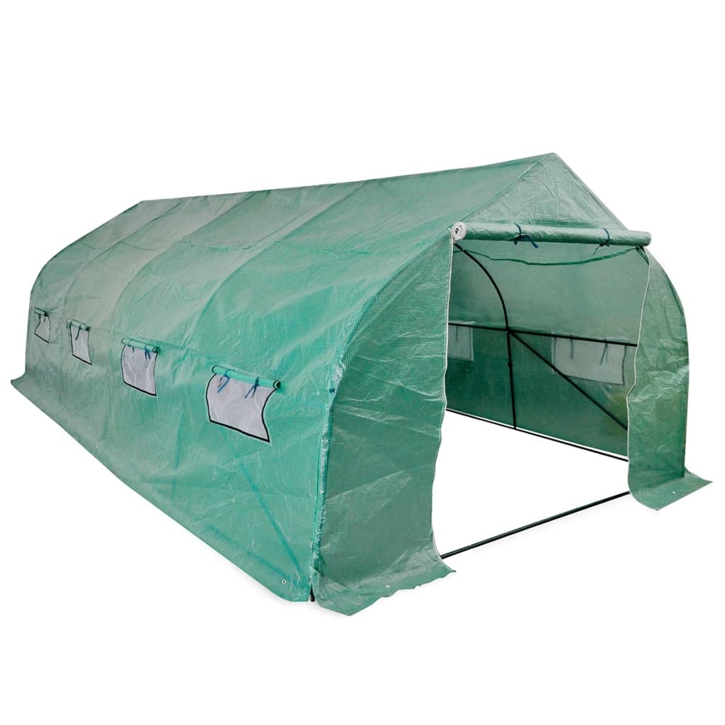 Vidaxl tuinkas walk-in draagbare polytunnel met stalen frame 18 m²