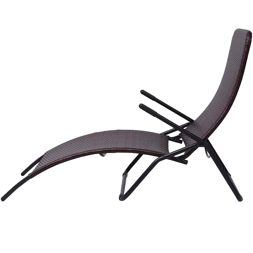 Vidaxl inklapbaar ligbed poly rattan bruin