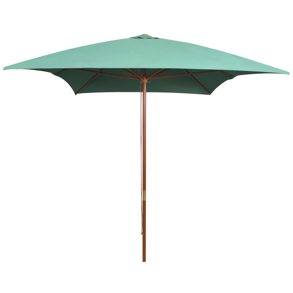 Vidaxl parasol avec poteau en bois 200x300 cm vert