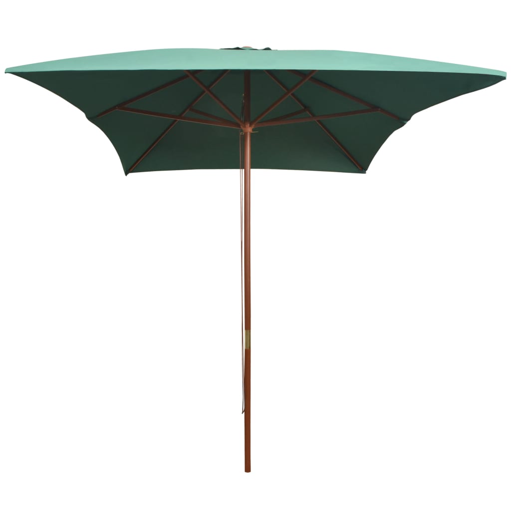 Vidaxl parasol avec poteau en bois 200x300 cm vert