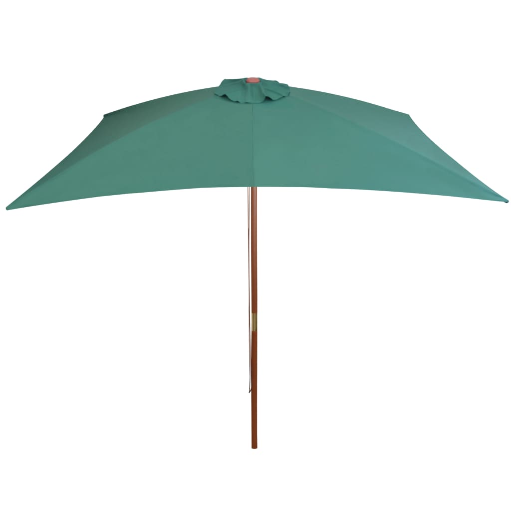 Vidaxl parasol avec poteau en bois 200x300 cm vert