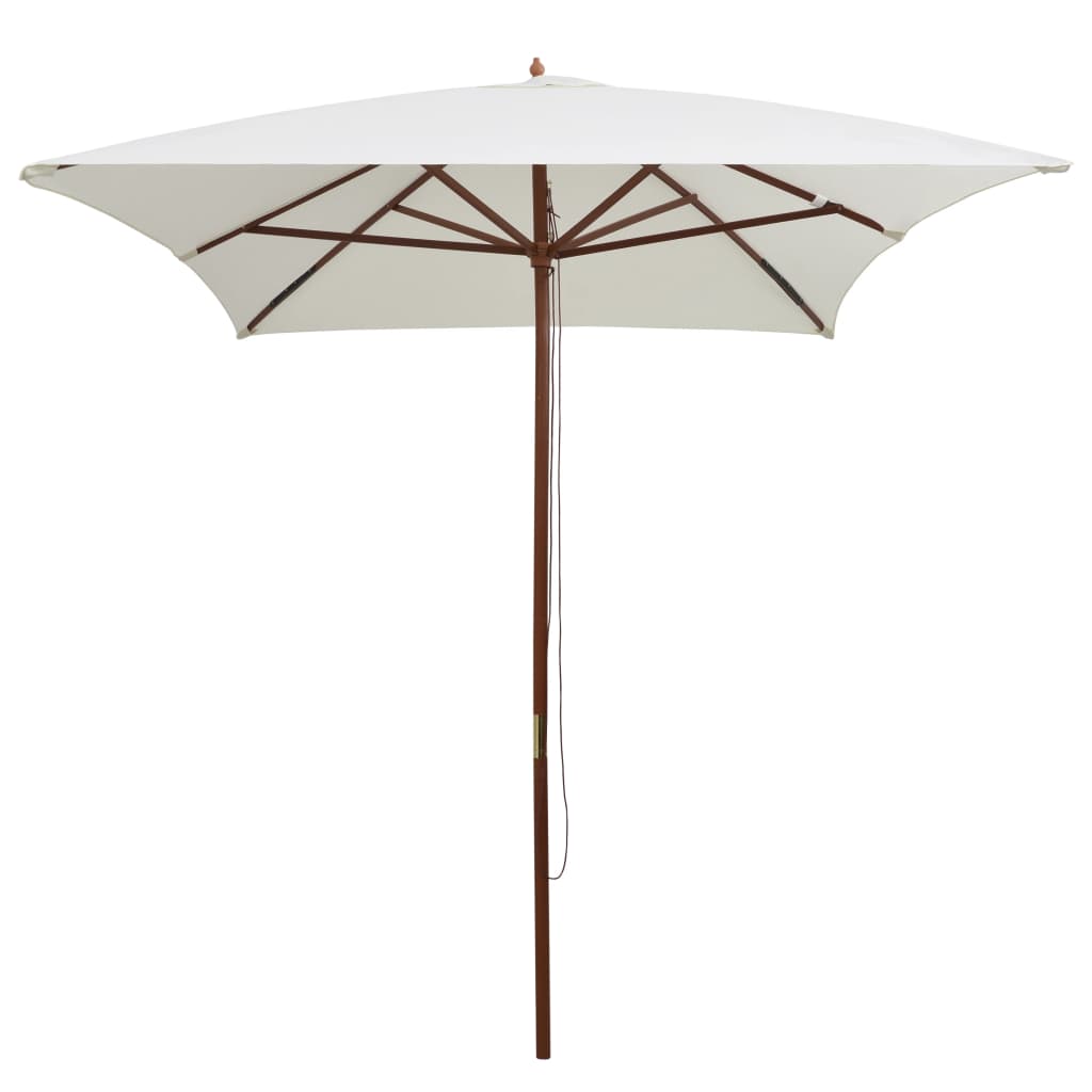 Vidaxl Parasol mit Holzstange 200x300 cm Creme Weiß