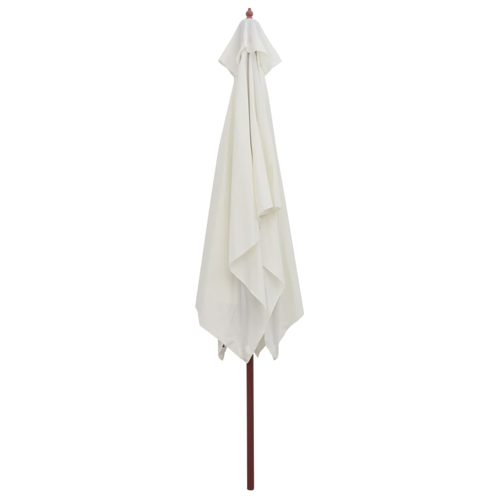 Vidaxl Parasol mit Holzstange 200x300 cm Creme Weiß