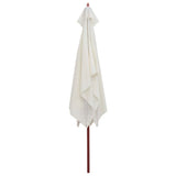 Vidaxl parasol met houten paal 200x300 cm crèmewit