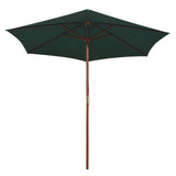 Vidaxl Parasol 270x270 cm Træpolegrøn