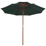 Vidaxl Double Decker Parasol 270x270 cm Træpolegrøn