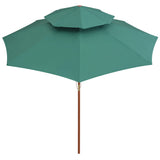 Vidaxl Double Decker Parasol 270x270 cm Træpolegrøn