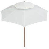 Vidaxl Double Decker Parasol 270x270 cm Træstang fløde hvid