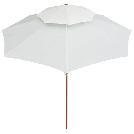Vidaxl dubbeldekker parasol 270x270 cm houten paal crèmewit
