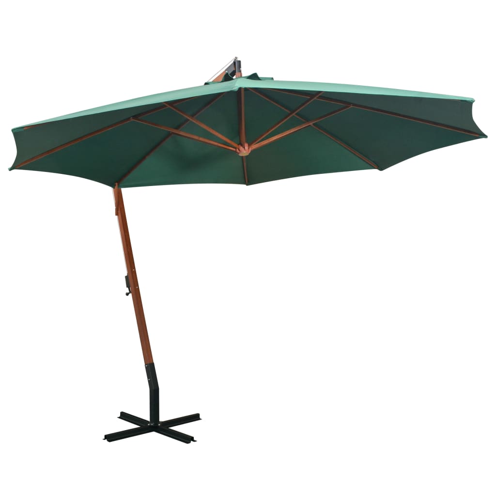 Vidaxl flytende parasol 350 cm trestanggrønn