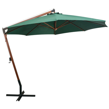 Vidaxl flytende parasol 350 cm trestanggrønn