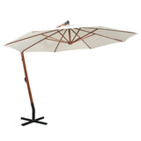 Vidaxl flytende parasol med trepol 350 cm hvit