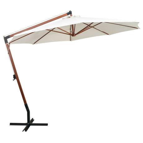 Vidaxl flytende parasol med trepol 350 cm hvit