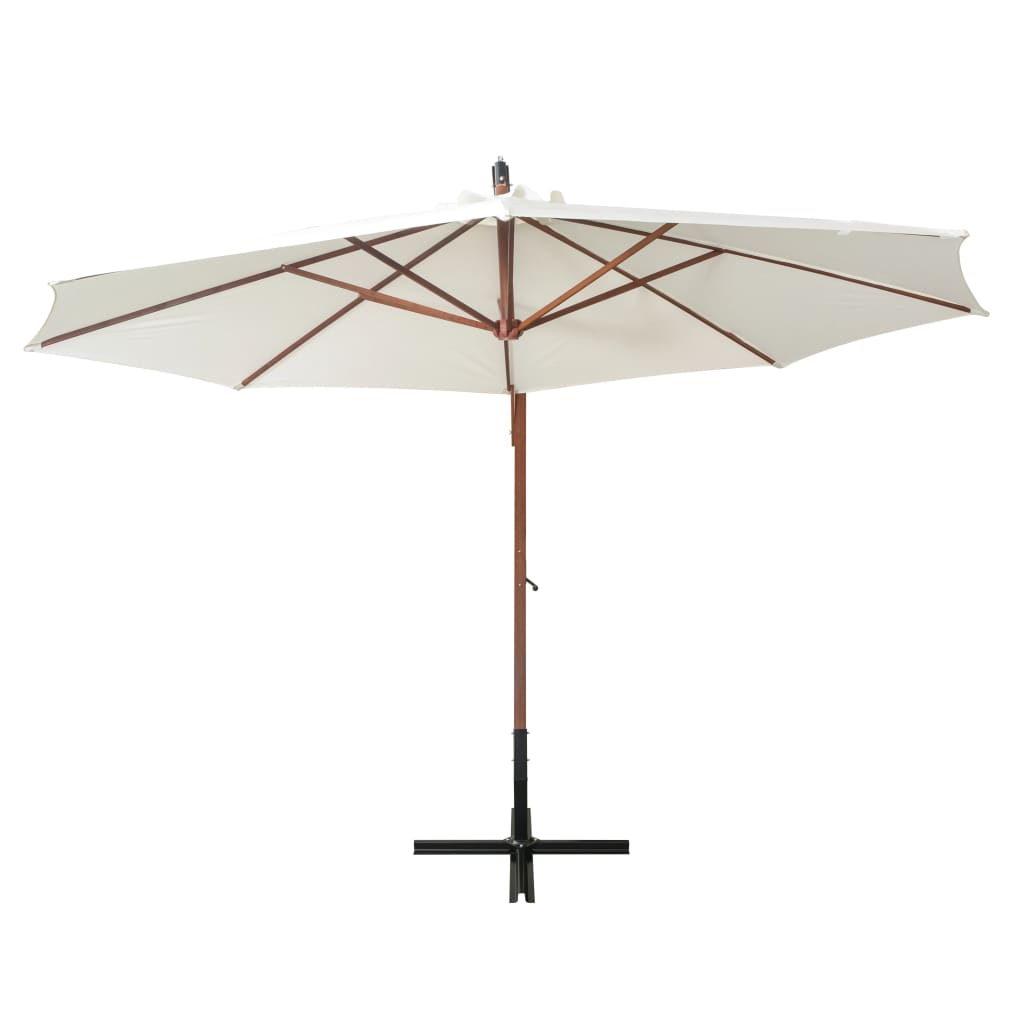 Vidaxl flytende parasol med trepol 350 cm hvit