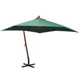 Vidaxl flytende parasol med trepol 300x300 cm grønn