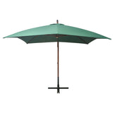 Vidaxl flytende parasol med trepol 300x300 cm grønn