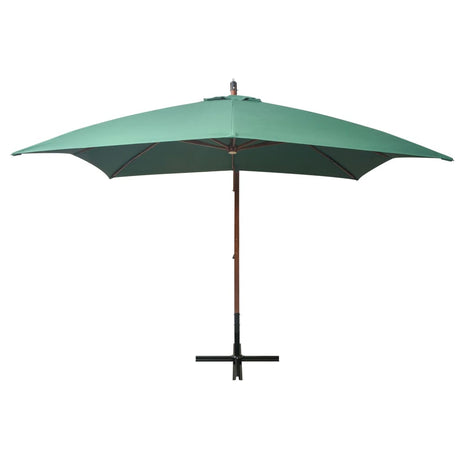 Vidaxl flytende parasol med trepol 300x300 cm grønn