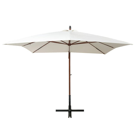 Vidaxl flytende parasol med trepol 300x300 cm hvit