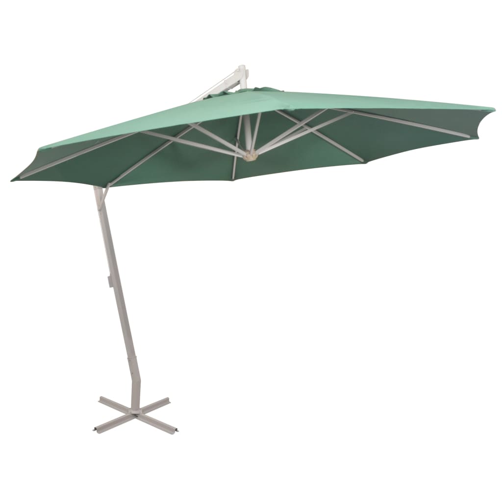 Vidaxl flytende parasol med aluminiumstang 350 cm grønn