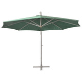 Vidaxl flytende parasol med aluminiumstang 350 cm grønn