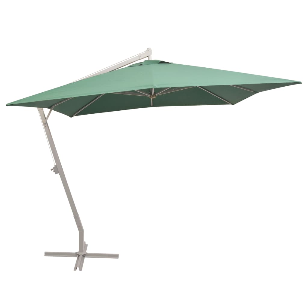 Vidaxl flytende parasol med aluminiumstang 300x300 cm grønn