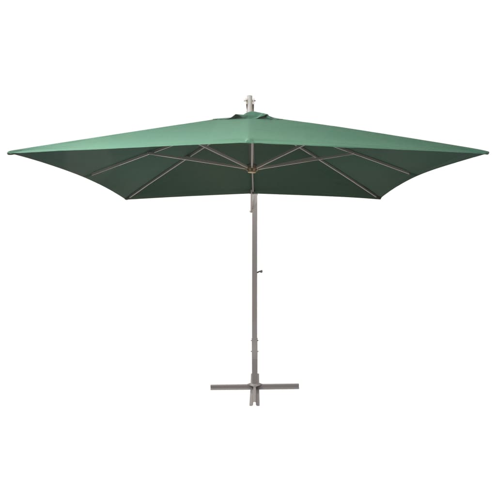 Vidaxl flytende parasol med aluminiumstang 300x300 cm grønn