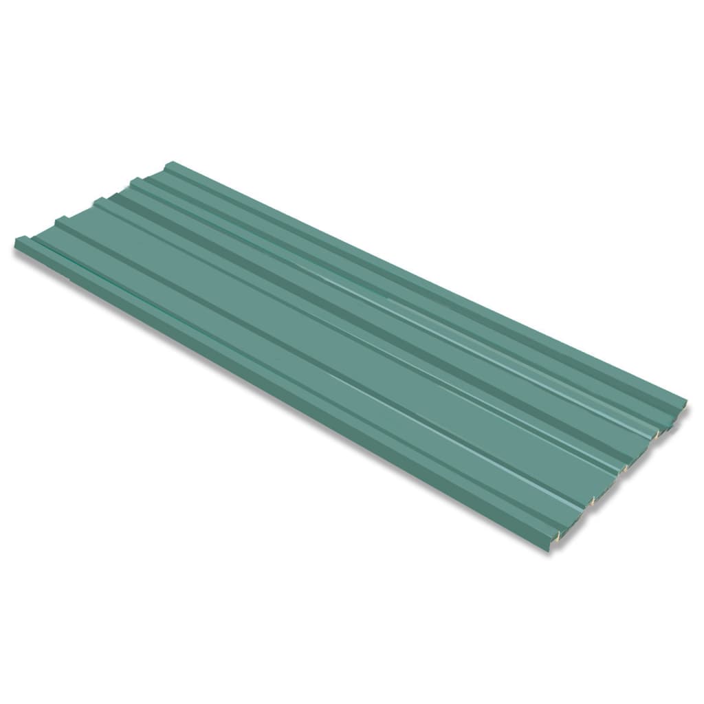 Vidaxl 12st roof panels galvanized steel green