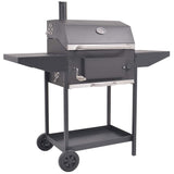 Vidaxl charcoal barbecue with underplank black