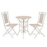 Vidaxl 3-delige bistroset staal wit