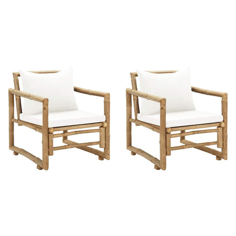 Vidaxl tuinstoelen 2 st met kussens bamboe