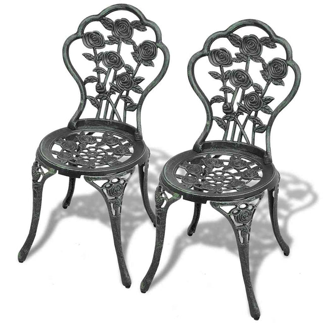 Vidaxl bistrostoelen 2 st gietaluminium groen