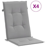 Vidaxl Garden Chair Puter 4 Sted Back 120x50x3 cm stoffgrå