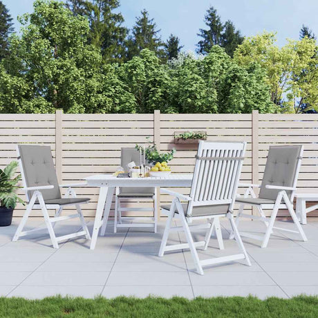 Vidaxl tuinstoelkussens 4 st hoge rug 120x50x3 cm stof grijs