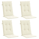 Vidaxl tuinstoelkussens 4 st hoge rug 120x50x2 cm stof crèmekleurig