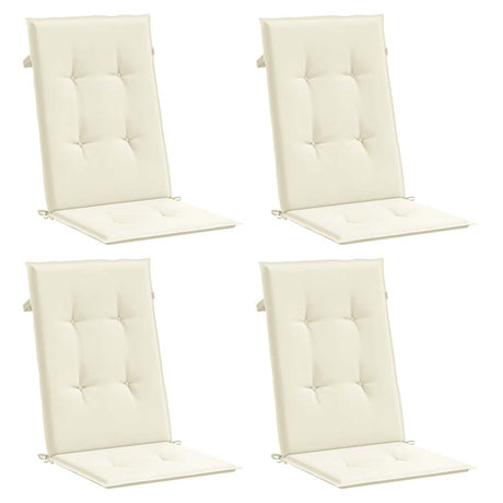 Vidaxl tuinstoelkussens 4 st hoge rug 120x50x2 cm stof crèmekleurig