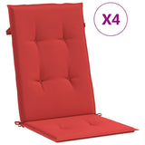 Coussins de chaise de jardin vidaxl 4 ST High arrière 120x50x3 cm Red