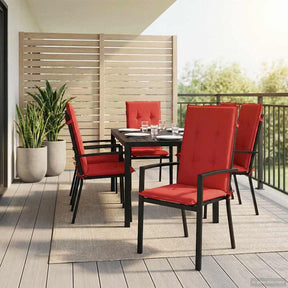 Vidaxl tuinstoelkussens 4 st hoge rug 120x50x3 cm stof rood