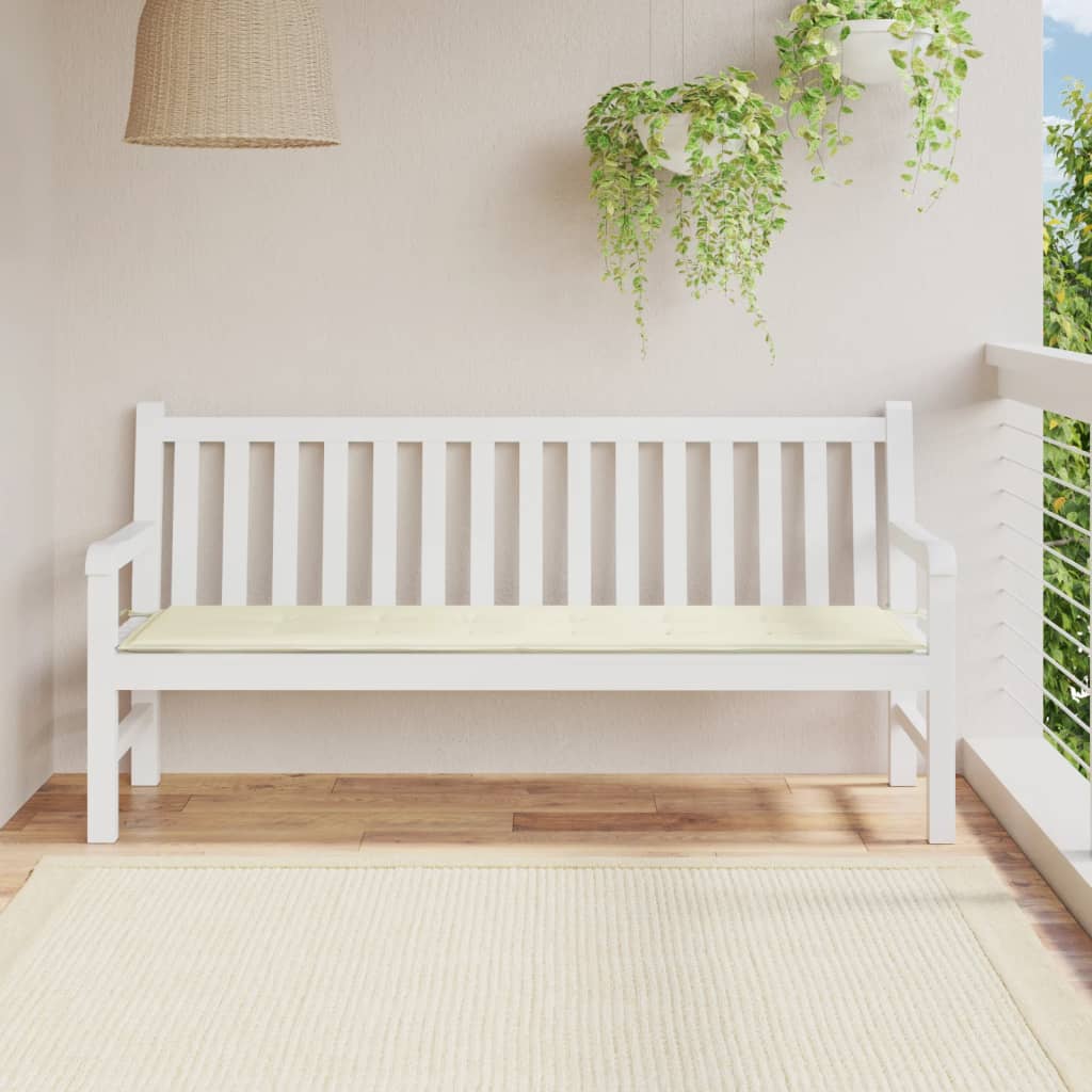 Vidaxl Garden Bench Kissen 180x50x3 cm Oxford Stoff Crème -Colored