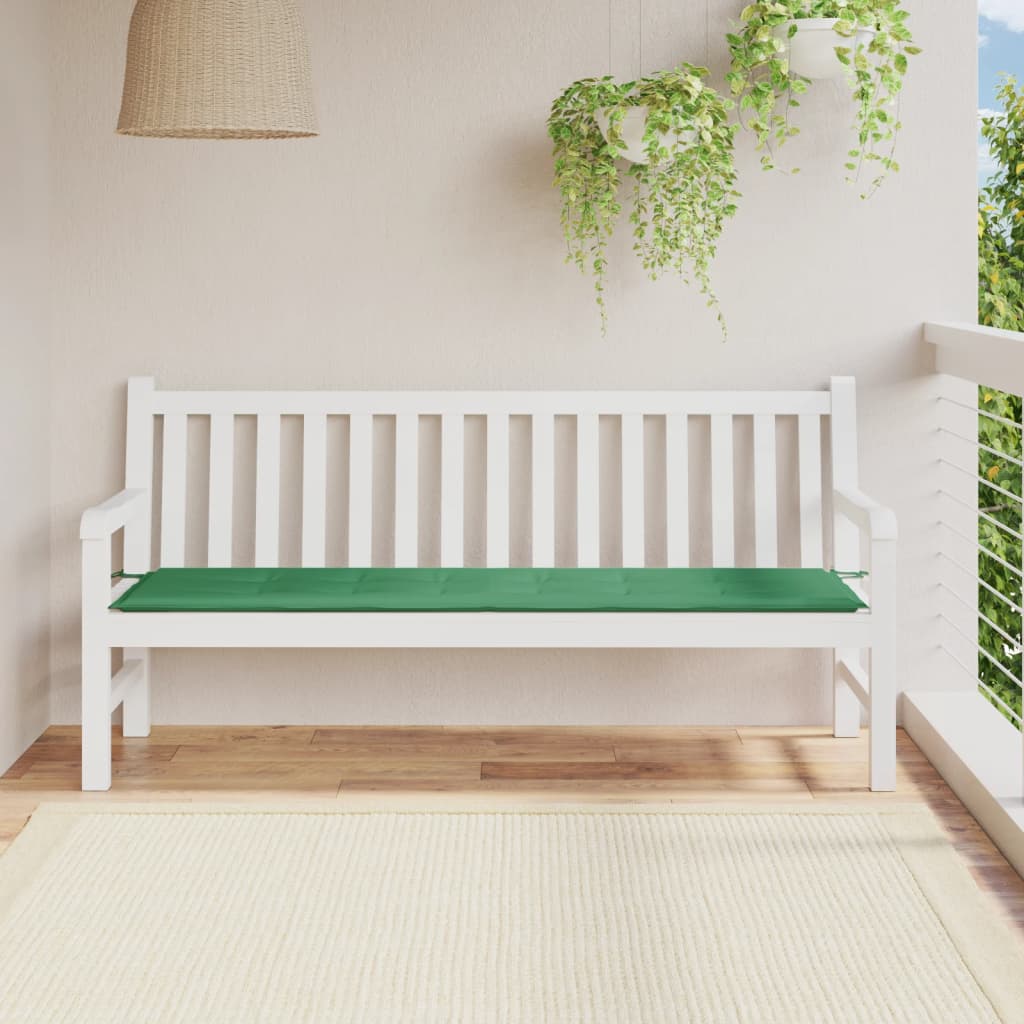 Vidaxl Garden Bench Pushion 180x50x3 cm Oxford Fabric Green