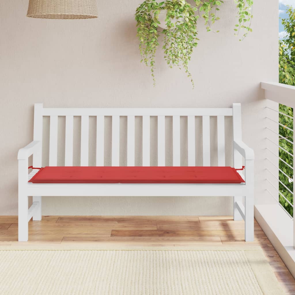 Vidaxl Garden Bench Pushion 150x50x3 cm Oxford stof rød