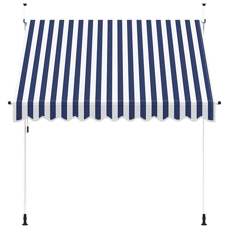 Vidaxl luifel handmatig uittrekbaar 250 cm blauw en witte strepen