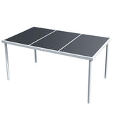 Vidaxl tuintafel 150x90x74 cm staal zwart