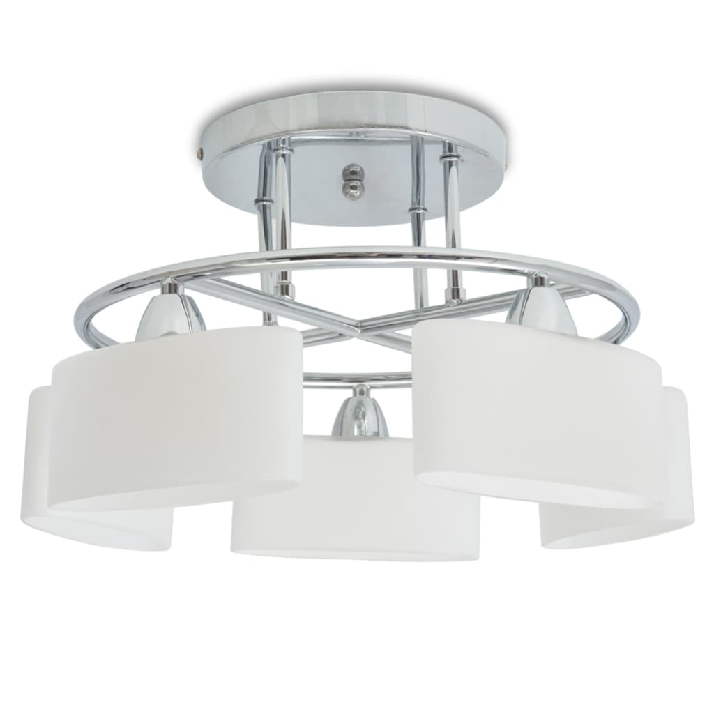 Vidaxl ceiling lamp with ellips -shaped glass hoods 5xe14 200W