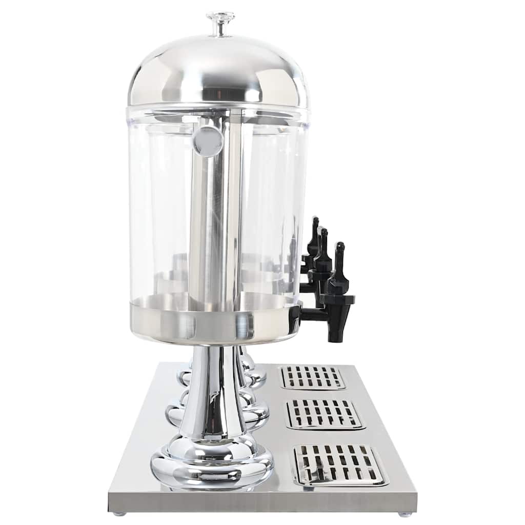 Vidaxl drievoudige sapdispenser roestvrij staal 3x8 l