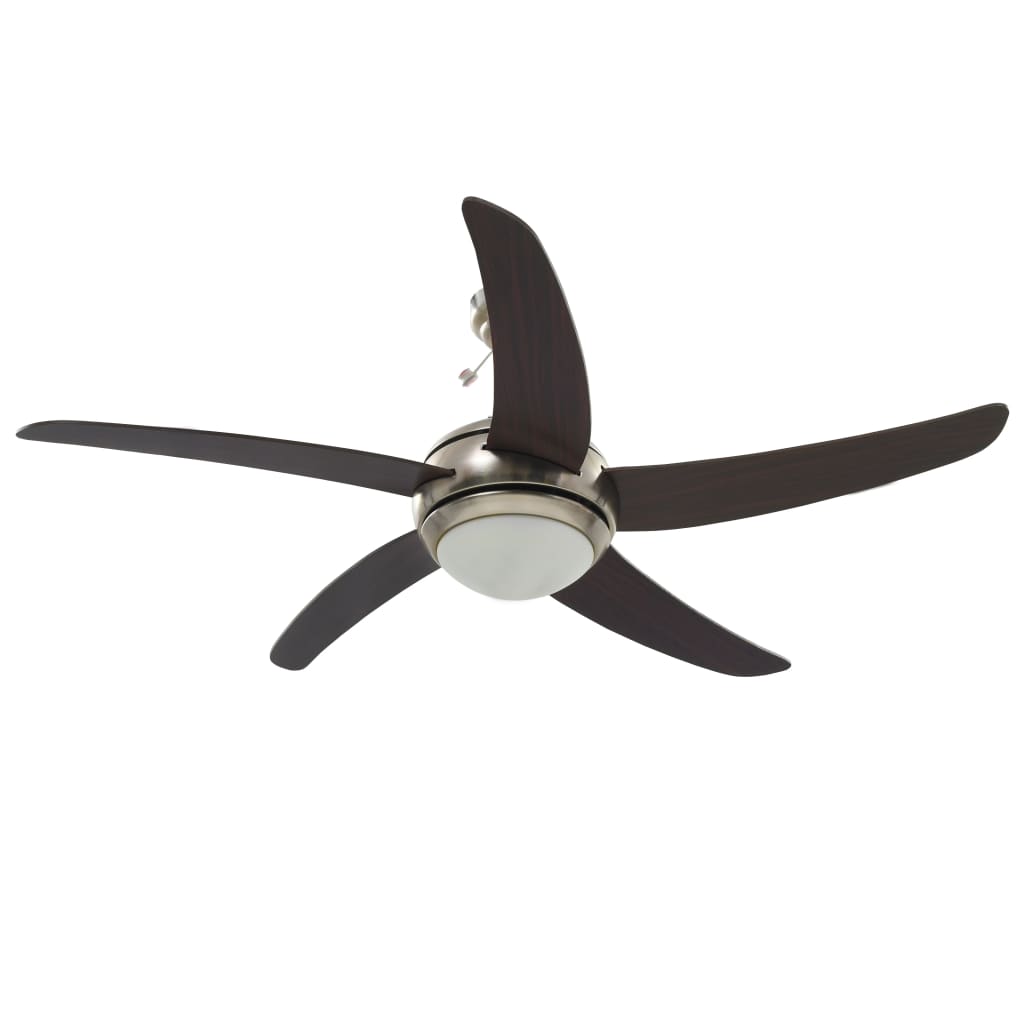 Ventilador de techo Vidaxl con lámpara de 128 cm marrón