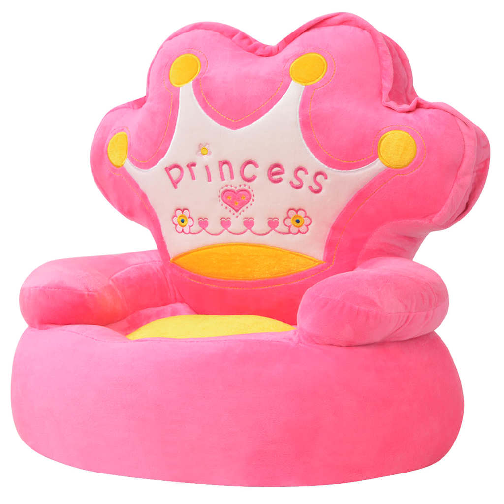 Vidaxl kinderstoel prinses pluche roze