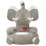 Vidaxl kinderstoel olifant pluche grijs