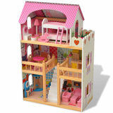 Vidaxl Poppenhuis 3 pisos 60x30x90 cm de madera