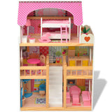 Vidaxl Poppenhuis 3 pisos 60x30x90 cm de madera