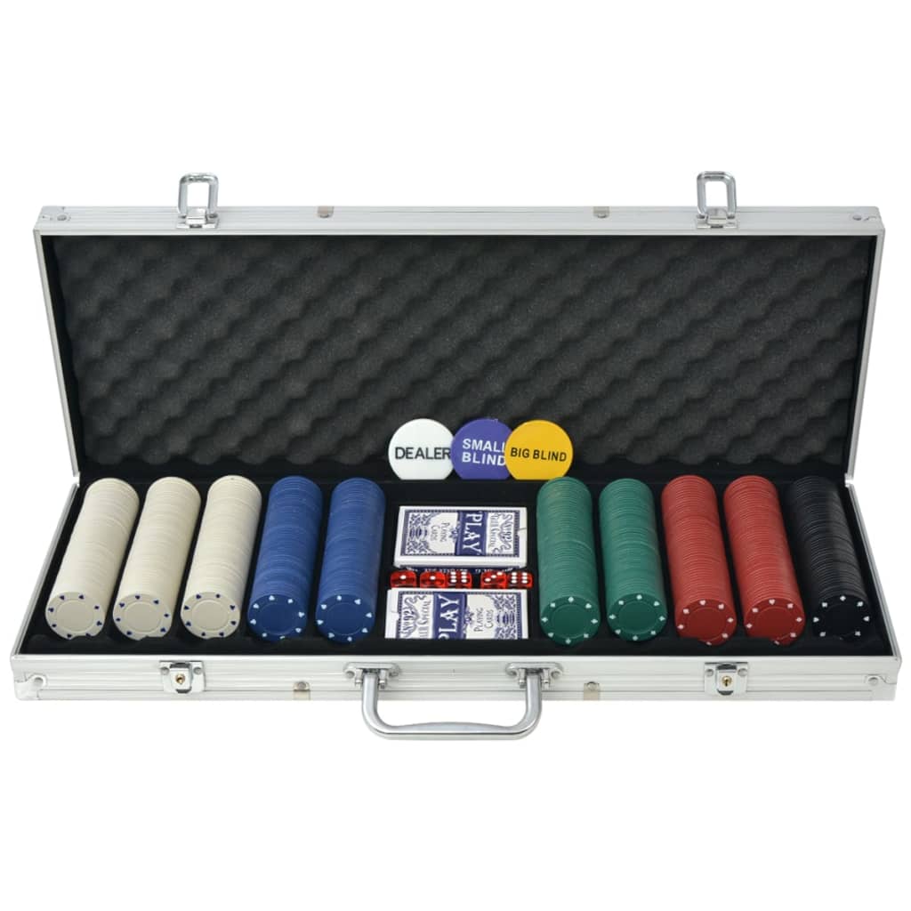 Vidaxl pokerset met 500 chips aluminium